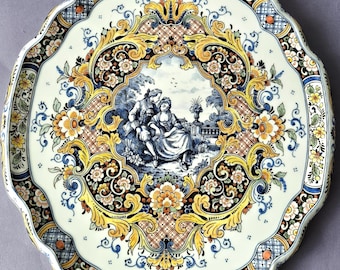Raro piatto Royal Delft 1979 Edizione limitata De Porceleyne Fles - P.G. Bartels "Romance in Medaillon" Scena romantica - Regalo perfetto per i collezionisti