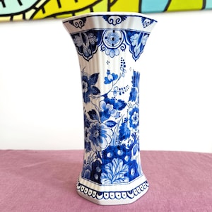 Authentic Royal Delft Vase 1985 Hand Painted Traditional Dutch Blue Delftware Perfect Collectors Gift - Porceleyne Fles pottery