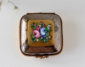 ヴィンテージ リモージュ フランス 小物入れ 手描きリモージュ磁器小物