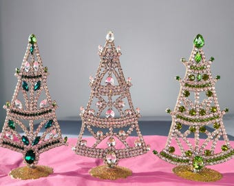 ヴィンテージチェコスロバキアのラインストーンクリスマスキャンドル