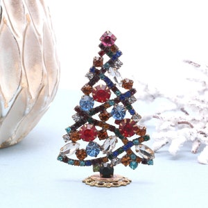 Rhinestone Christmas Tree, Vintage Christmas Tree- Christmas gift ideas Crystals Christmas Tree, Czech Rhinestone Tree retro Christmas tree
