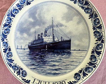 Autentico piatto decorativo dipinto a mano Royal Delft 1929 - Tradizionale ceramica olandese blu Delft, perfetto regalo per collezionisti - Porceleyne Fles per RVS
