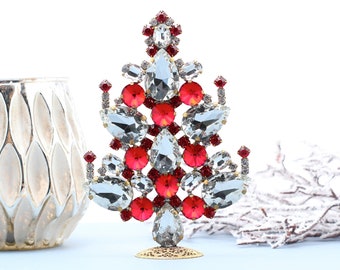 Strass-kerstboom, vintage kerstboom - kerstcadeau-ideeën Kristallen kerstboom, Tsjechische strass-boom retro kerstboom