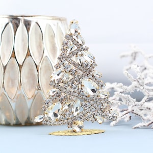 Czech Rhinestone Christmas Tree Vintage christmas decoration Crystal christmas tree ornaments Jeweled christmas tree tabletop christmas tree