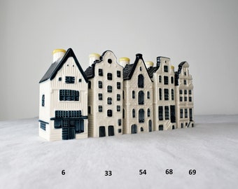 N. 74, 78, 79, 81, 87 KLM Delft Blue Miniature Houses - Authentic