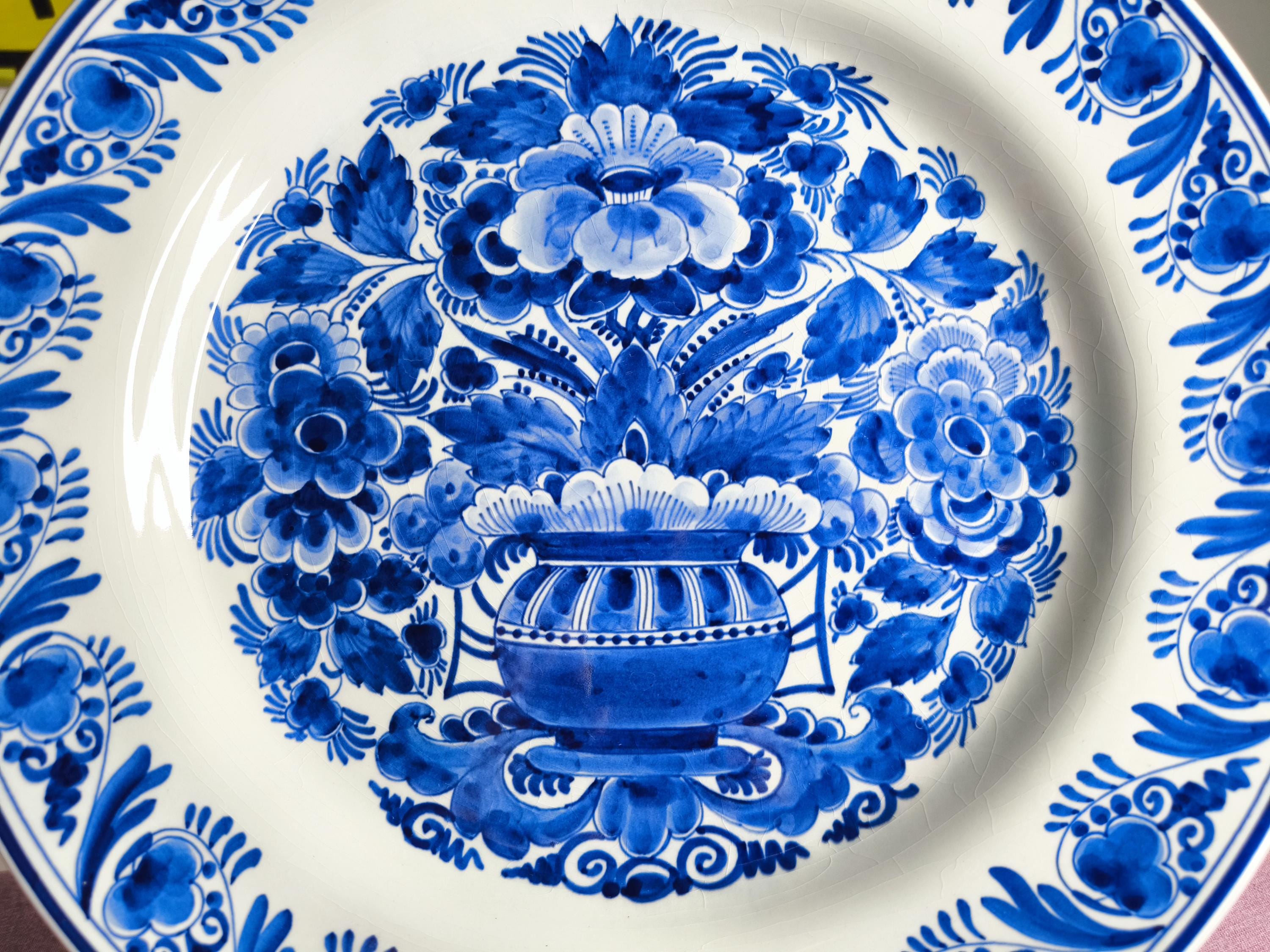 本物のロイヤルデルフト1964年手描き装飾プレート - 伝統的なオランダ