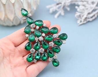 Spilla Albero Di Natale Con Strass E Cristalli – Stile Vintage, Accessorio Creativo Per Le Feste, Regalo Natalizio
