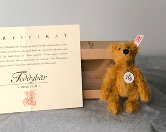 Steiff Club Teddy Bär Cinnamon 2002 - Seltenes und Wertvolles Sammlerstück in Originalverpackung mit Zertifikat