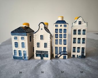 N.26,36,57,58 KLM Delft Blue Miniature Houses - Authentic