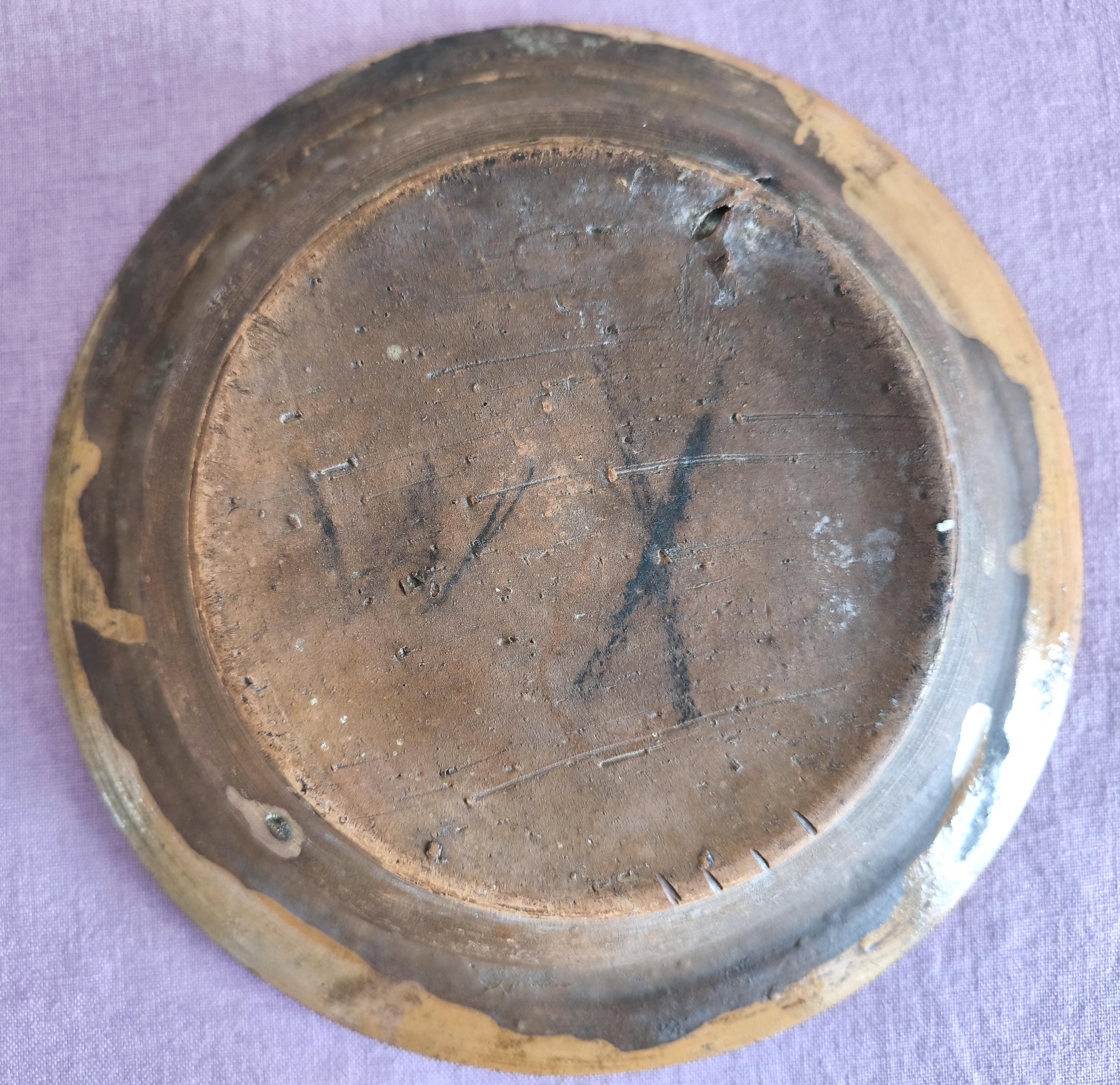 アンティーク トランシルヴァニア 手描き陶器プレート - 19世紀