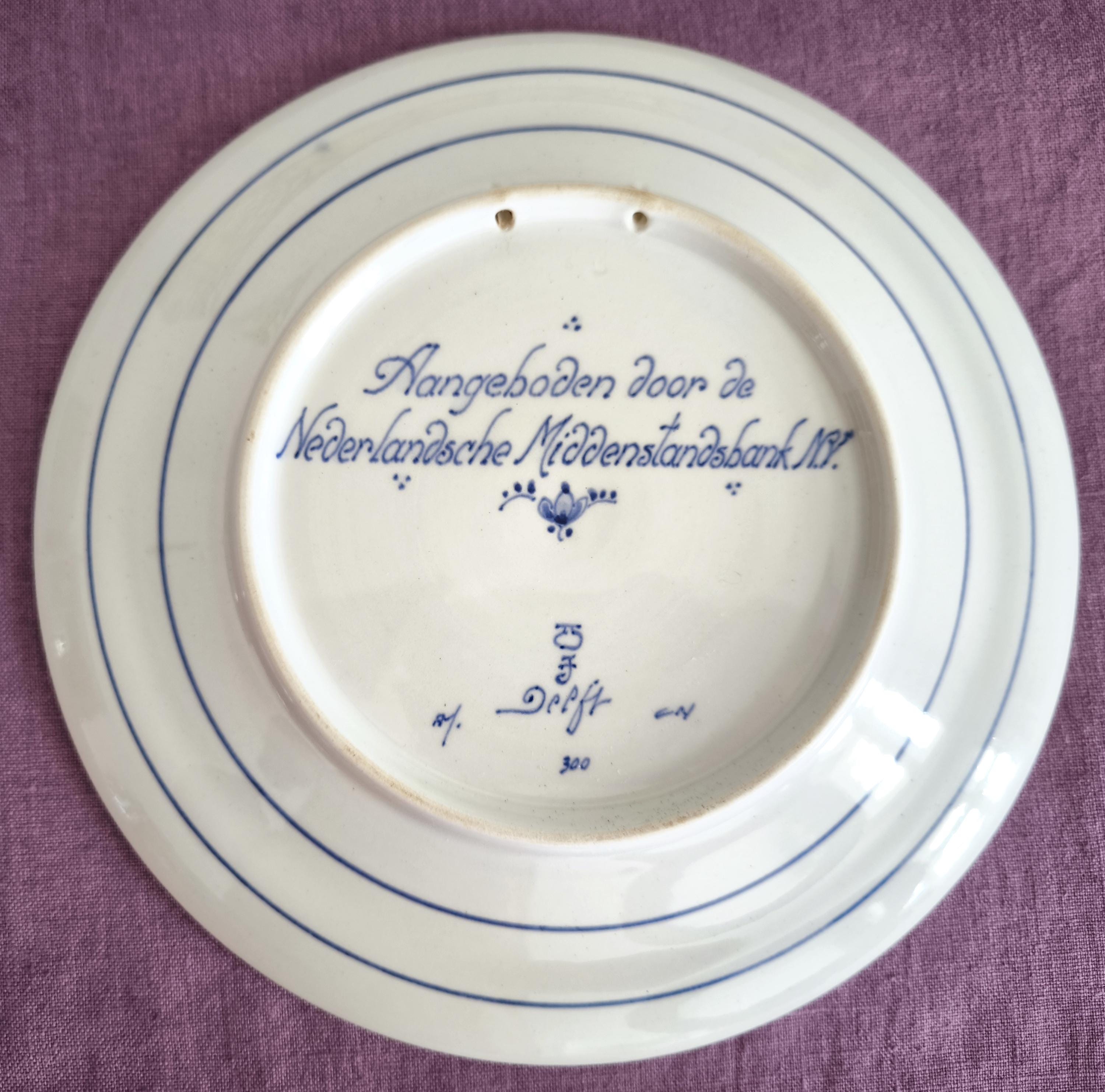 Royal Delft Blue 1969 Commemorative Plate – Presented by NMB Bank