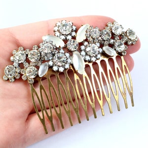 Art Nouveau Hair Comb, Bridal Hair Comb, Vintage  Rhinestone Hair Comb with flowers Crystal Hair Comb Hair Accessory unique bridal headpiece