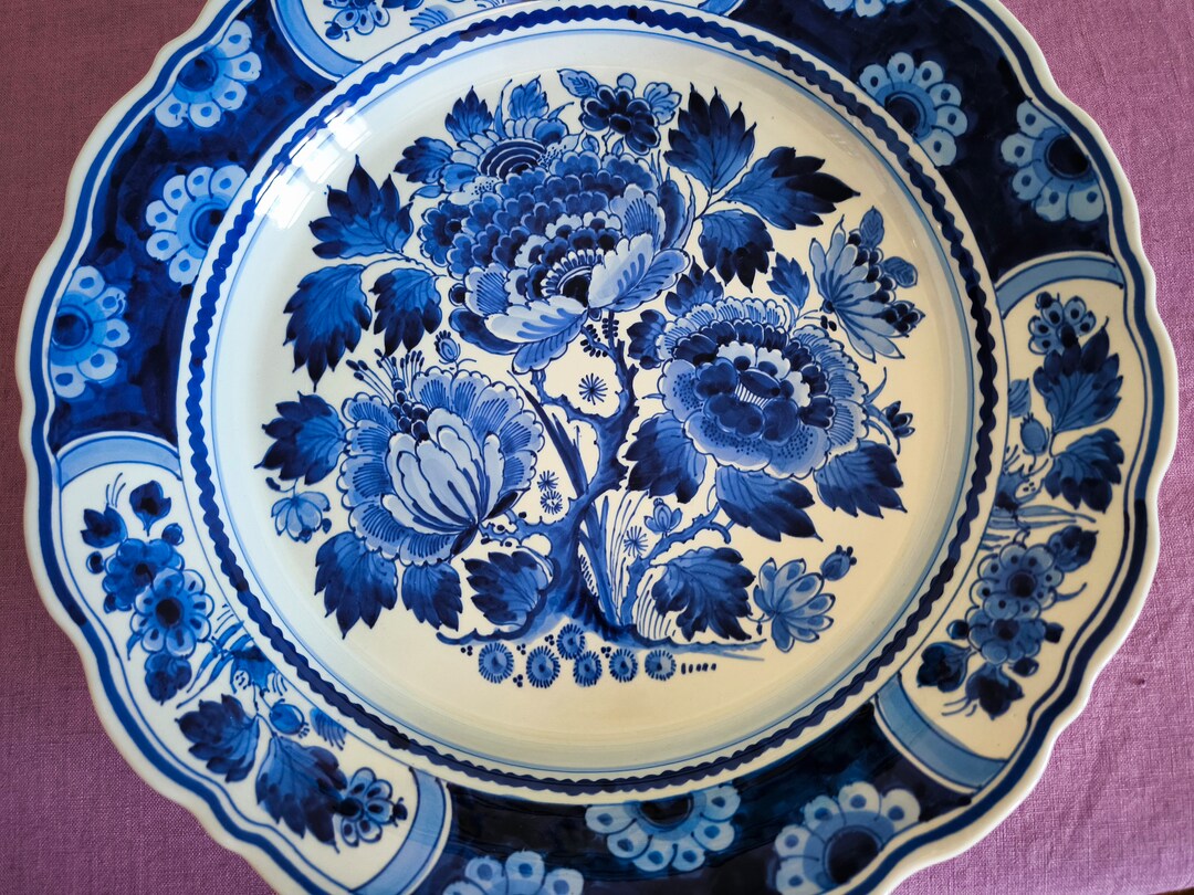 36 Cm Authentic Royal Delft 1968 Hand Painted Decorative Plate