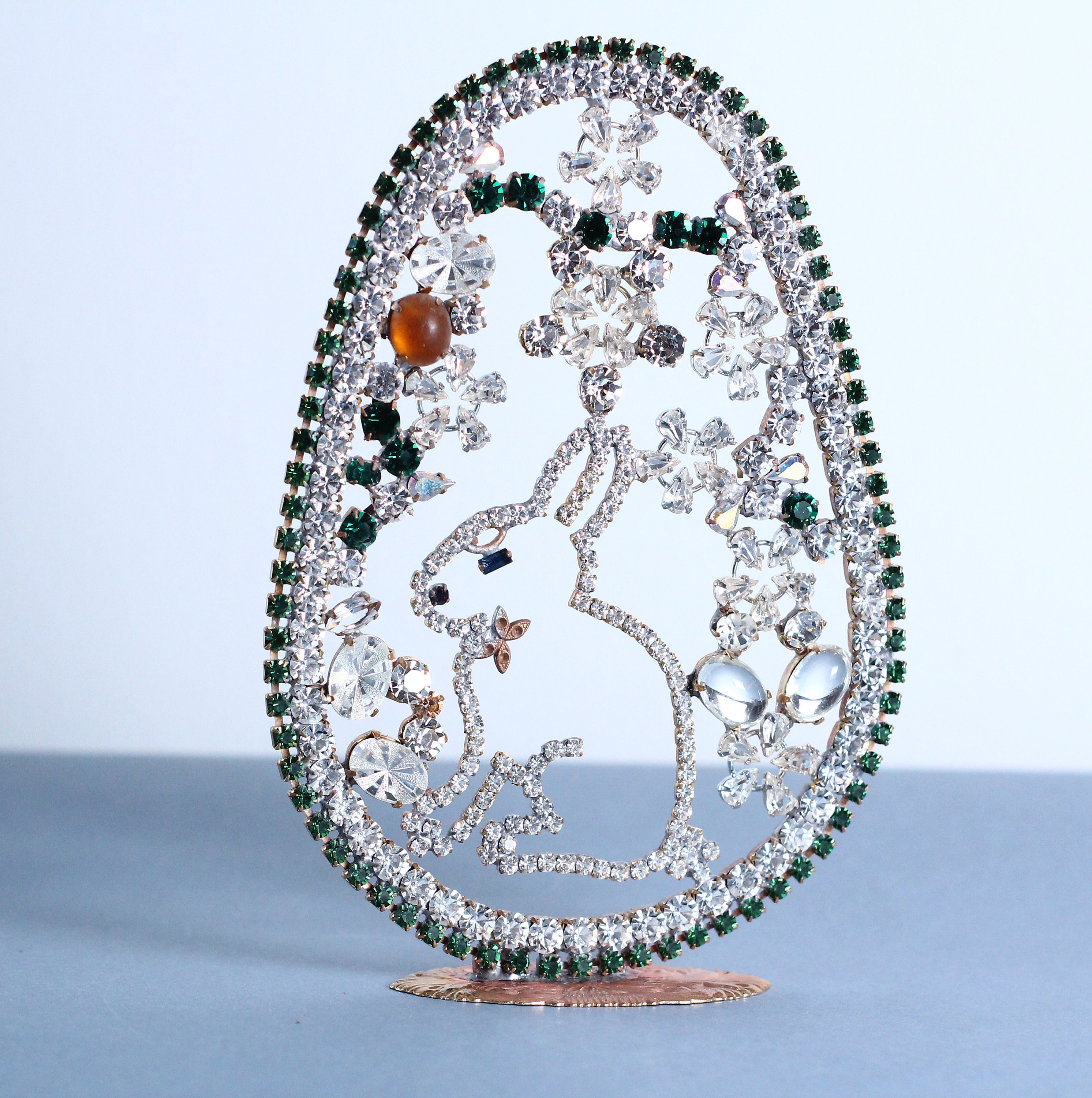 Easter Crystal Rabbit Vintage Easter Bunny Decoration Rhinestone Easter Rabbit, Czech Crystal ...