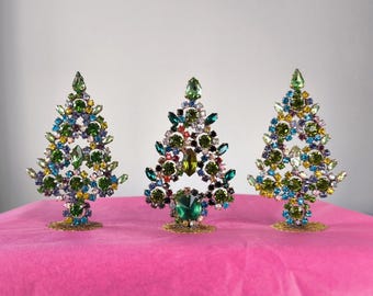 特大ヴィンテージチェコラインストーンガラスクリスマスツリー