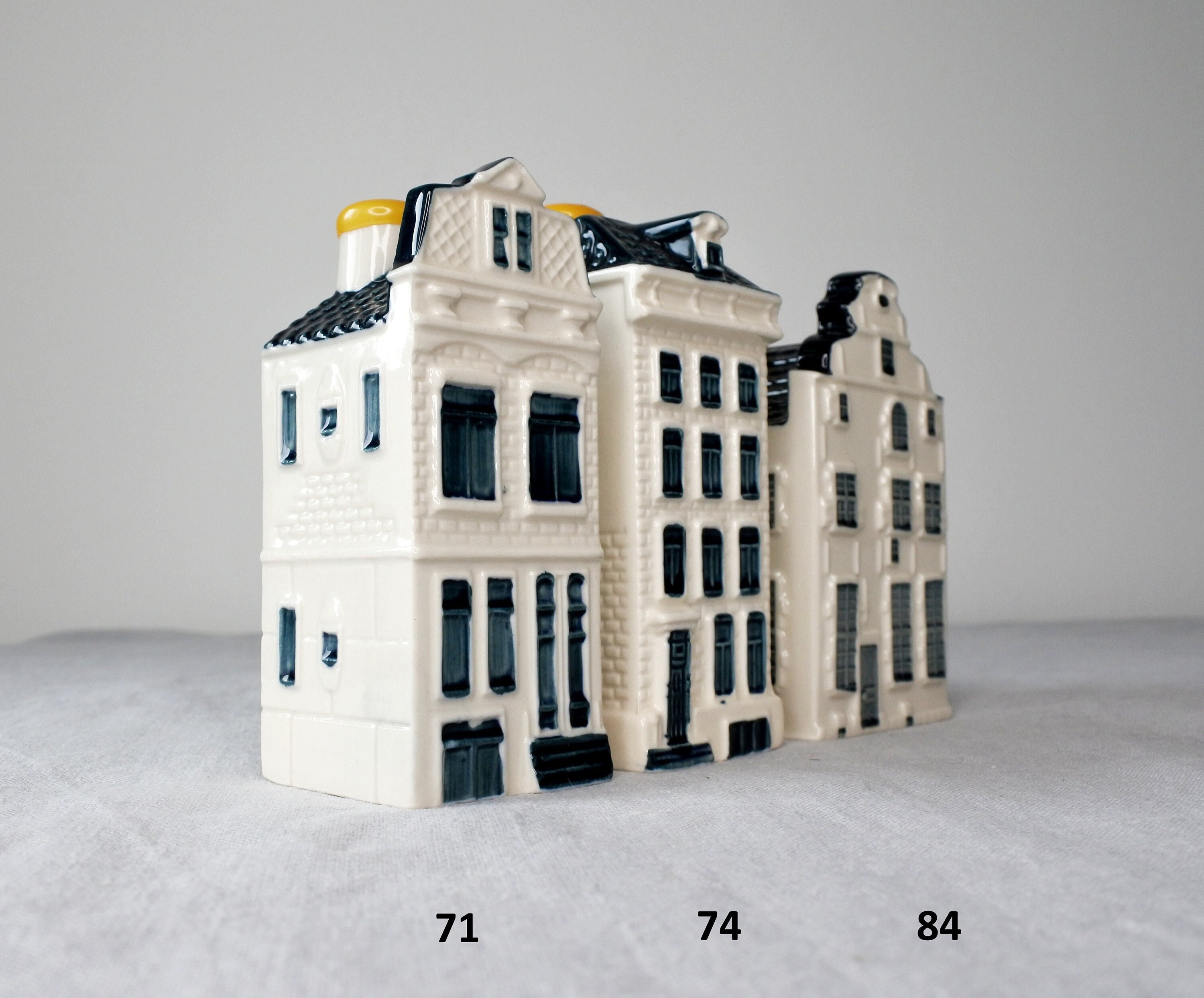 N. 71, 74, 84 KLM Delft Blue Miniature Houses - Authentic