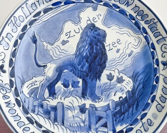 本物のロイヤルデルフト 1930 ハンドペイント装飾プレート - 伝統的な