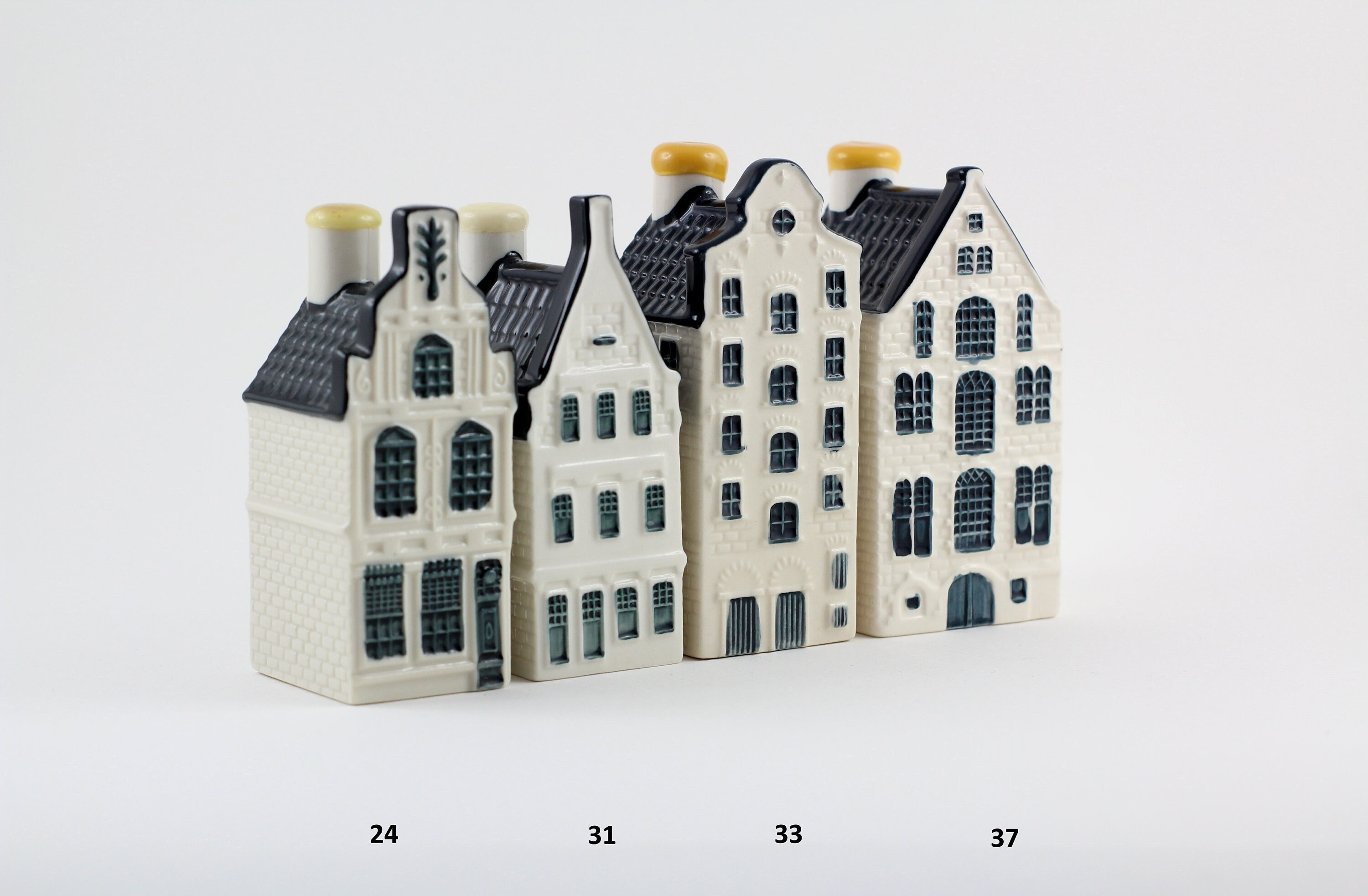 N.24,31,33,37 KLM Delft Blue Miniature Houses - Authentic