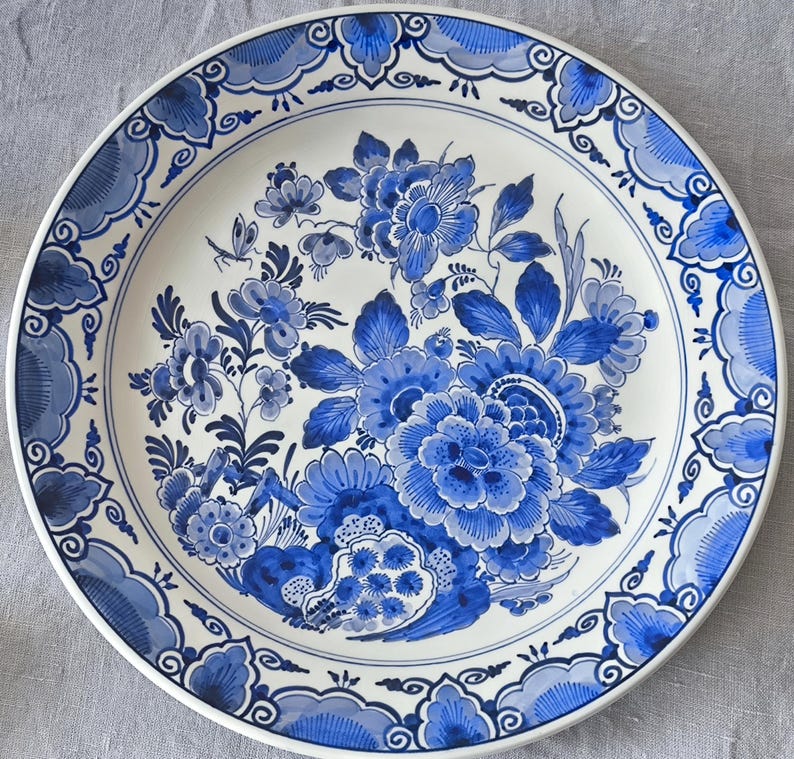 Authentic Royal Delft 1977 Hand Painted Decorative Plate- Traditional ...