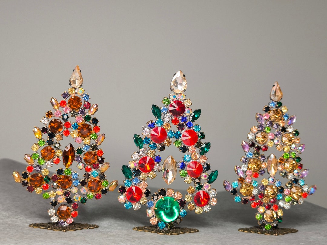 Vintage Tabletop Christmas Tree Rhinestone Christmas Tree Vintage ...