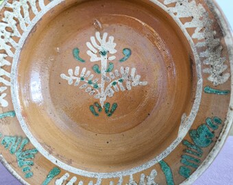 アンティーク トランシルヴァニア 手描き陶器プレート - 19世紀