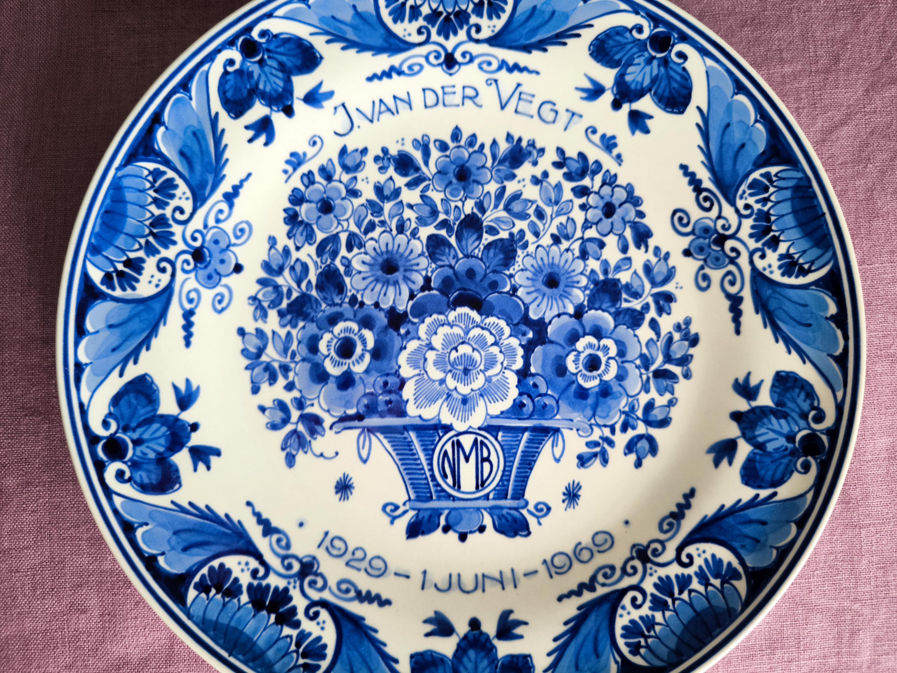 Royal Delft Blue 1969 Commemorative Plate – Presented by NMB Bank