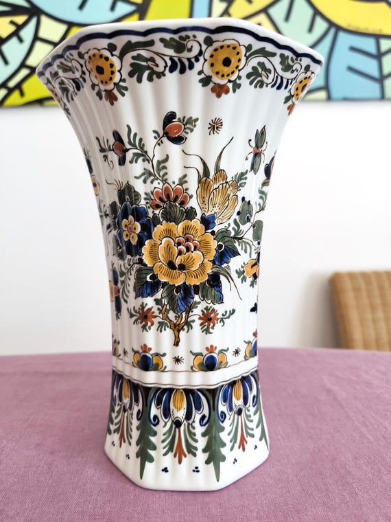 英国ムーアクロフトビンテージ花柄 陶器製 花瓶 英国ムーアクロフトビンテージ花柄 陶器製 花瓶