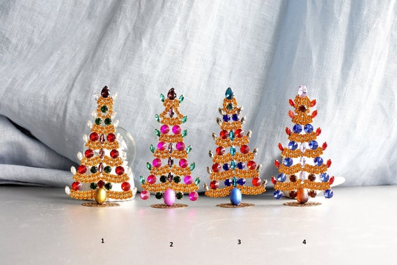 チェコガラス/ガラスツリー/キャンドル/卓上/クリスマス/ライン