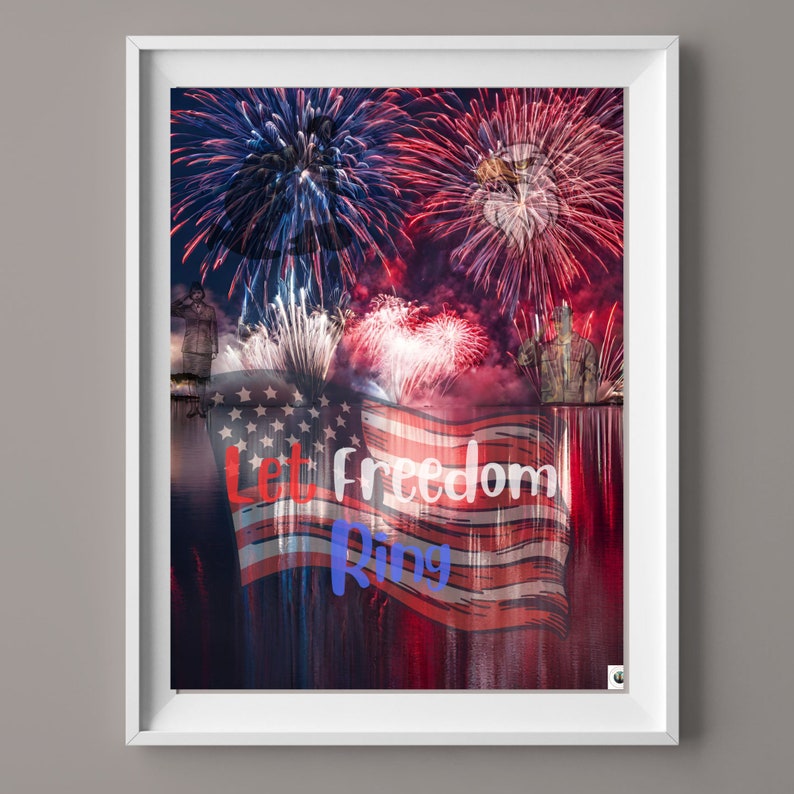 Printable Patriotic let Freedom Ring 4th of July Wall Art. Wall Art to ...