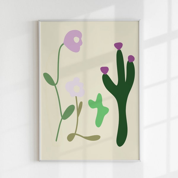 Flowers poster soft printable art floral living room wall hanging aesthetic poster trendy wall art download cute bedroom decor print