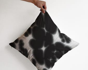 Black & White Dopamine Cushion Cover, Colorful Throw Pillowcase, Maximalist Home Decor for Eclectic Living Room (50x50cm)