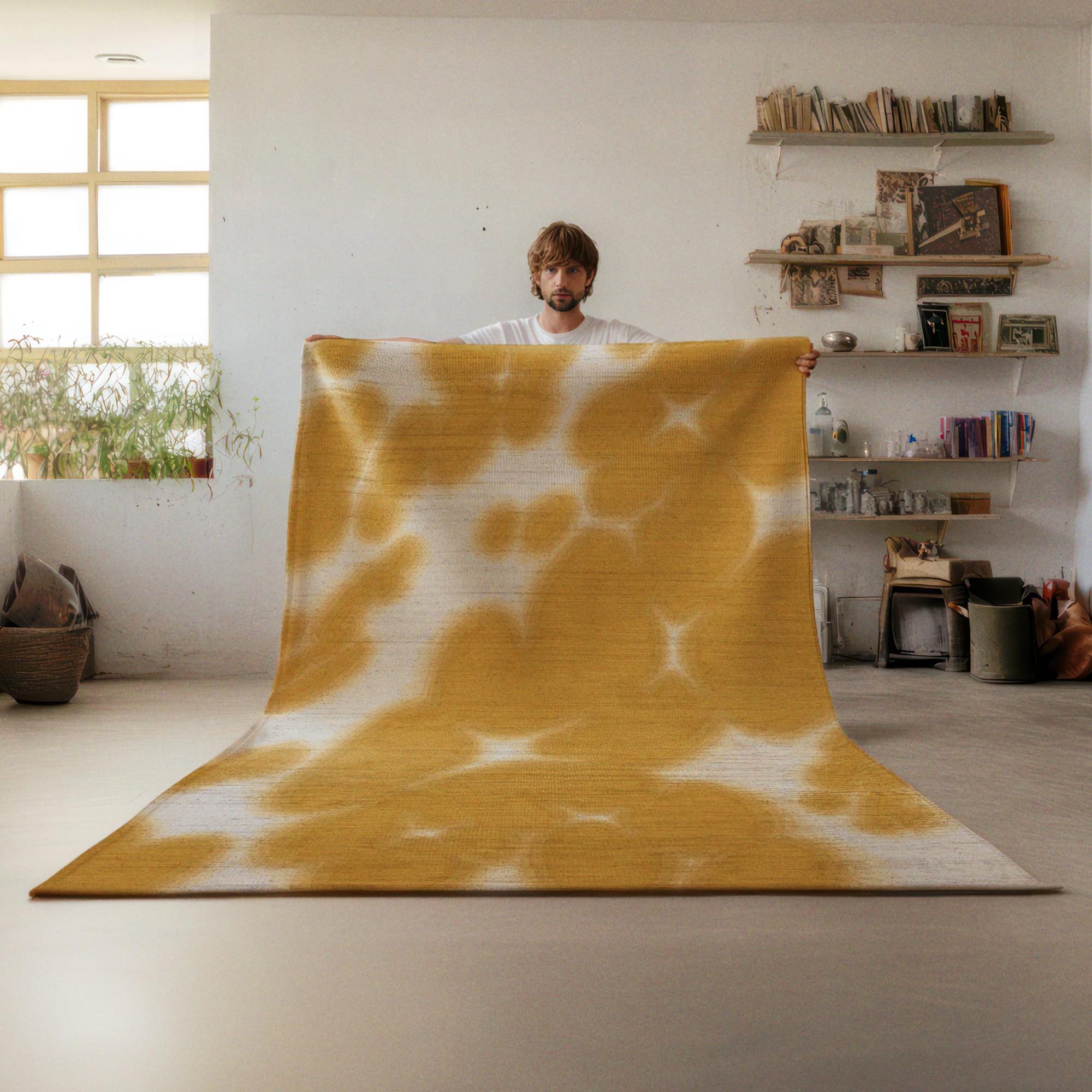 Yellow Psychedelic Area Rug – Bold Accent