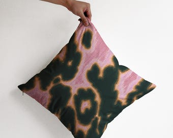 Dopamine Cushion Cover, Colorful Pink & Green Throw Pillowcase, Eclectic Home Decor for Maximalist Living Room (40x40cm - 65x65cm)