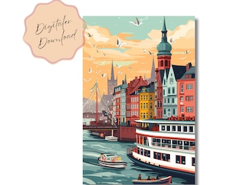 Hamburg cityscape | Digital Download | Instantly Printable | Bring a piece of Hamburg home