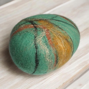 Felted Wool Stone Pillow: Hypoallergenic Ottoman