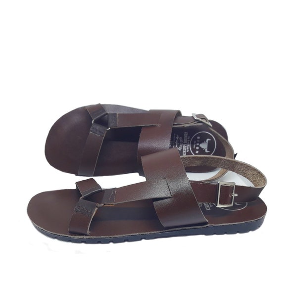Bison Men’s Brown Leather Sandal