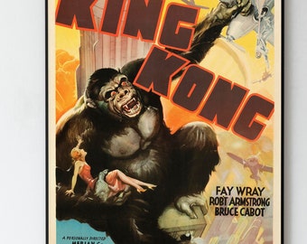 Vintage Horror Movie Poster – Retro Hollywood Monster Film Print, Classic 1930s Cinema Collectible Artwork