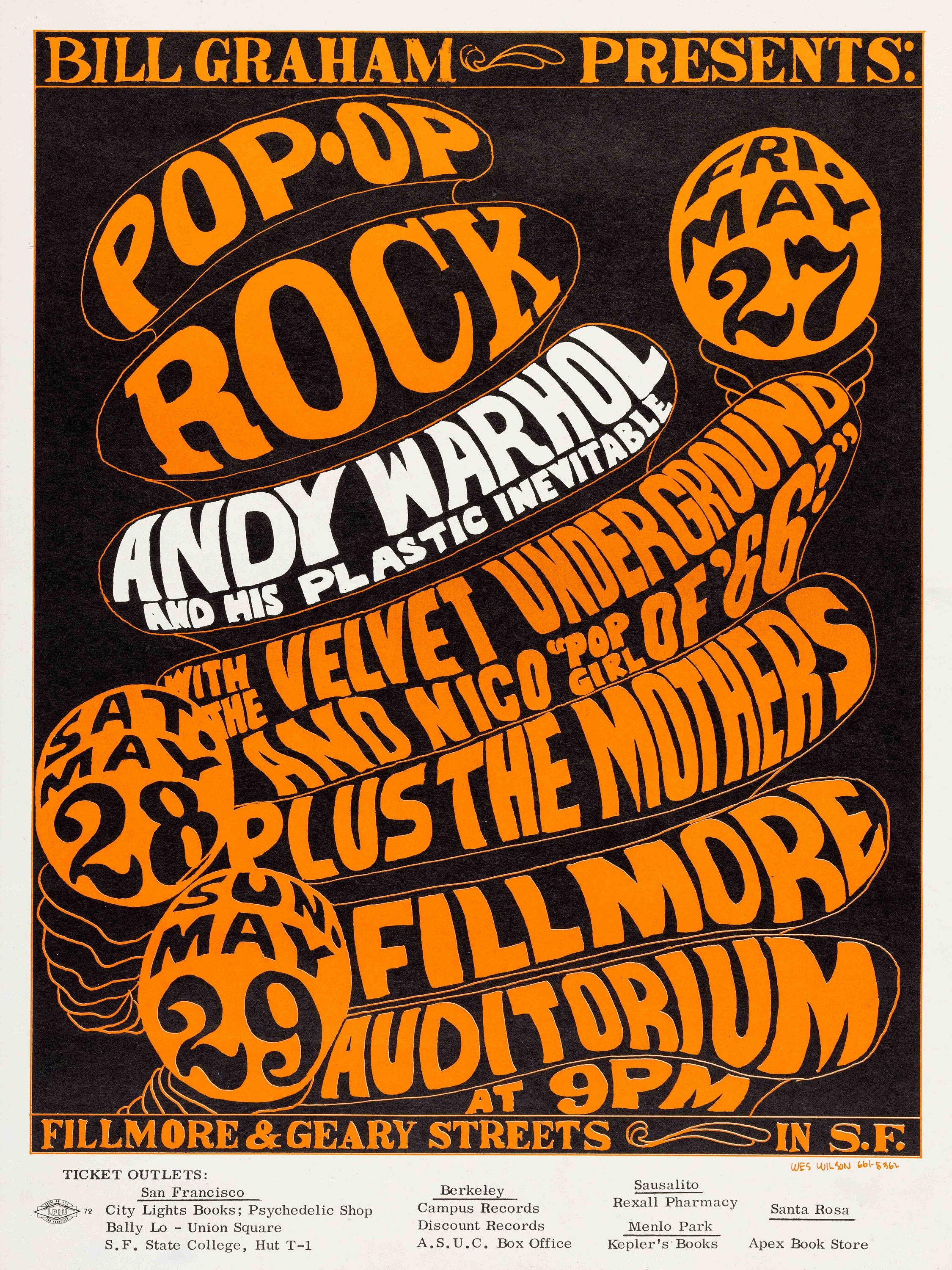 60年代のヴィンテージ音楽フェスティバルポスター、象徴的なロック