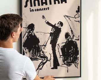 Vintage Jazz Concert Poster – Retro Big Band Era Wall Art, Classic 60s Music Memorabilia, Swing and Crooner Jazz Decor PRINTABLE DOWNLOAD