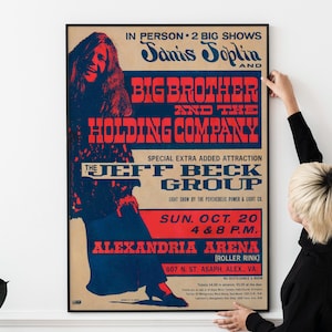 Póster de concierto de rock retro: arte mural musical de los años 60 y 70, impresión de decoración hippie
