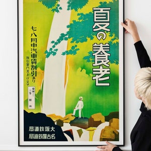 Vintage 1930er Jahre Japanisches Reiseplakat - Art-Deco-Japan-Rail-Druck, Nagoya-Eisenbahn, Retro-Asien-Tourismus-Wandkunst DRUCKBARER DOWNLOAD