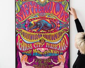 Vintage Psychedelic Concert Poster - 1973 Rock Tour Print