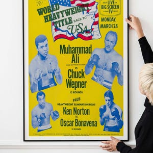 Classic Heavyweight Boxing Match Poster – Retro Fight Night Art for Vintage Sports Memorabilia Decor