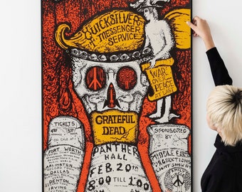 Vintage 70s Psychedelic Music Poster – Folk Rock Blues Festival Wall Art Print