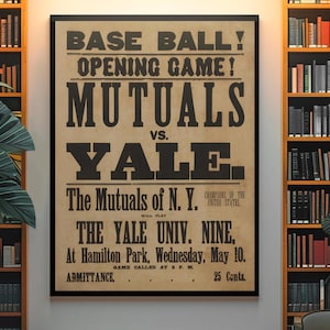 Retro Baseball Poster aus dem 19.Jahrhundert – Classic College vs