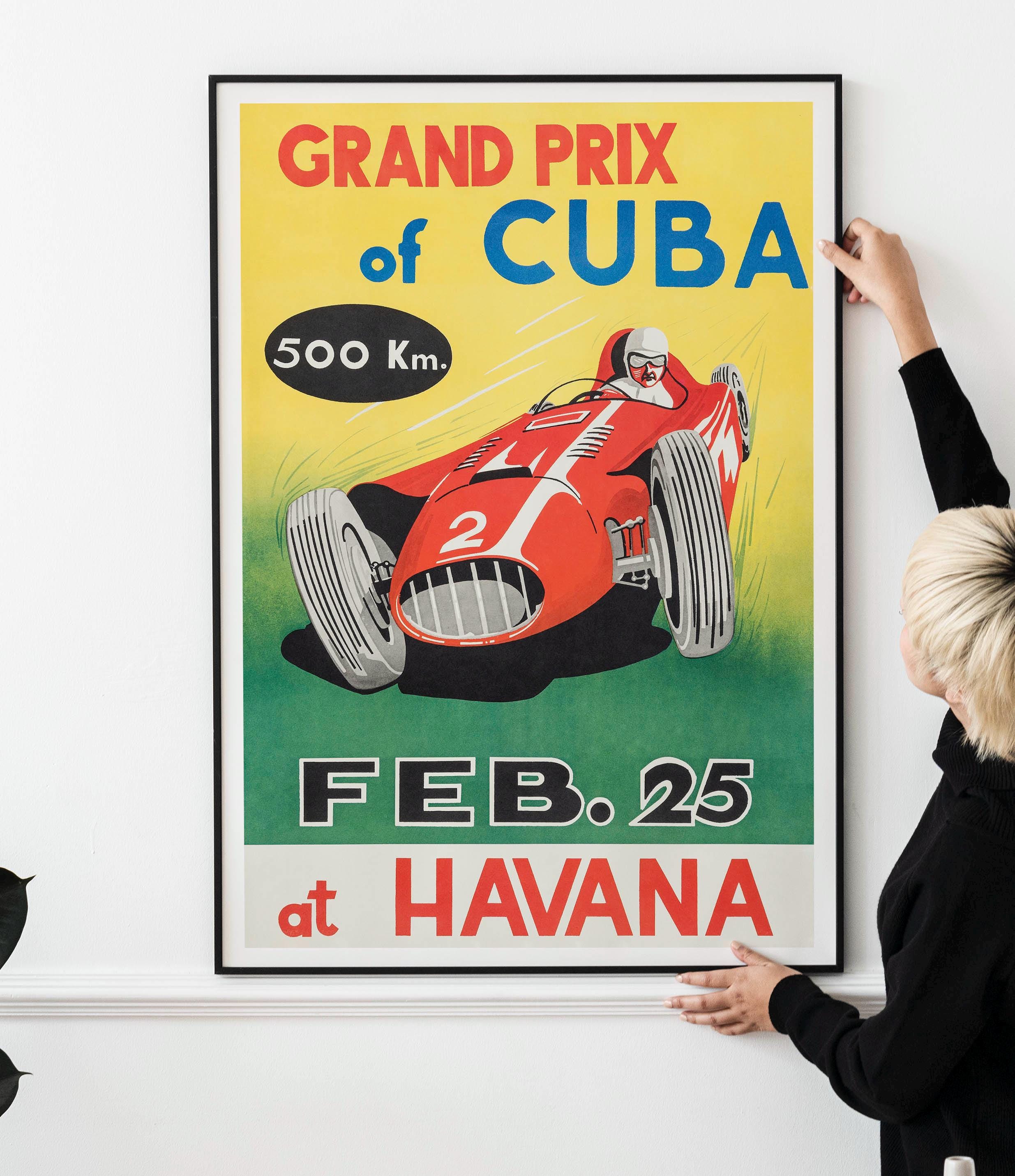 Grand Prix Of Havana Cuba Vintage Style Racing Poster - 16x24 Matte Paper