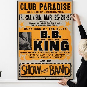 Póster de concierto de blues vintage: recuerdos de blues clásico, póster de concierto de jazz retro con y sin marco.