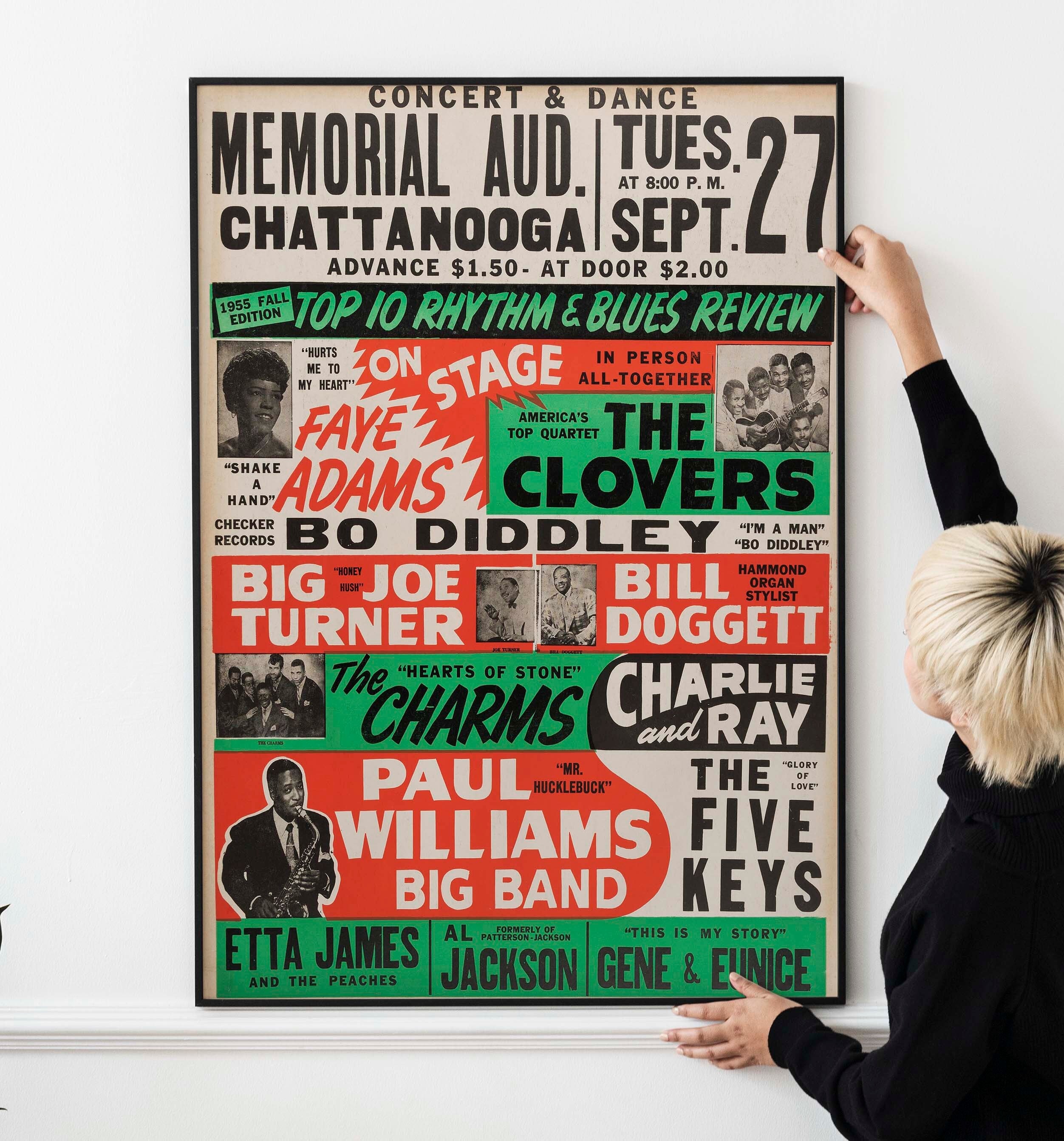 ジャズコンサート50年代ポスター、レトロなインテリア愛好家のための