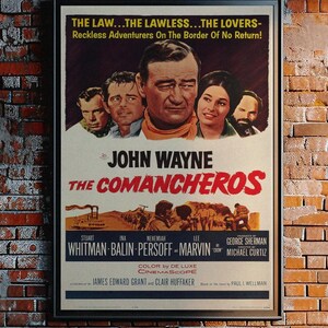 Four Retro Cowboy Wall Art – Classic 50s Western Movie Poster, Old West Film Memorabilia PRINTABLE DOWNLOAD
