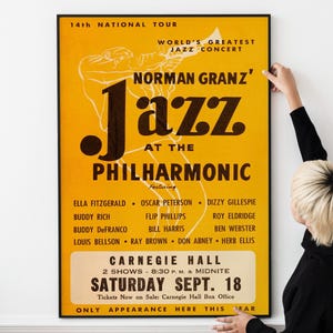 Vintage Jazz Festival Poster, Retro jazz Music Wall Decor, 60s Classic Jazz Concert Memorabilia for Jazz Fans